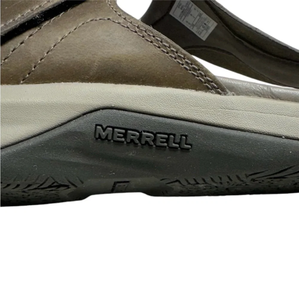 Merrell Tideriser Luna Leather Adjustable T-Strap Brindle Thong Sandals Size 10 - Picture 11 of 15